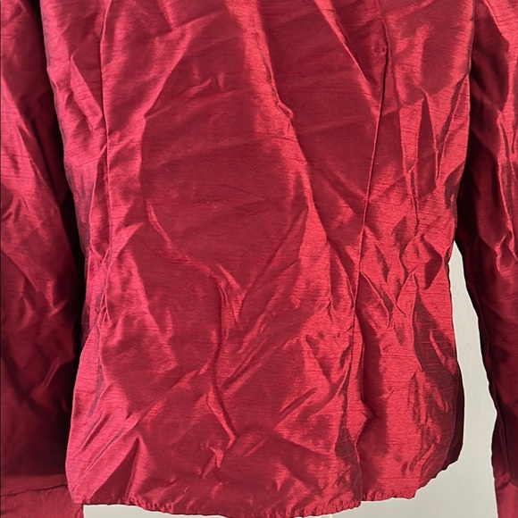 Studio C Deep Red Satin Blouse - Picture 5 of 6